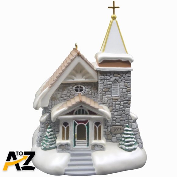 Hallmark Magic Ornament 2003 Fieldstone Church Candlelight Services #6 In Series - Picture 3 of 12